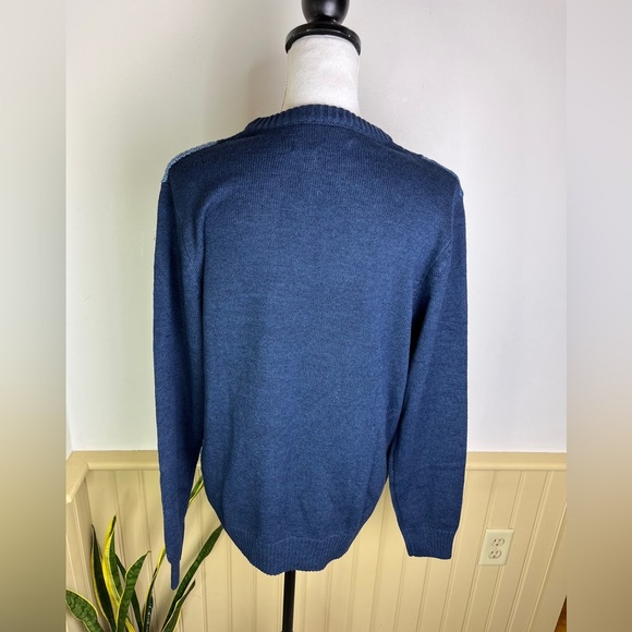 U.S. Polo Assn. Navy Patchwork Cotton Blend Sweater NWT Size Small - Picture 9 of 12